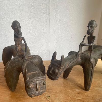 Bronze Rider Sculpture Figures on Quadruped Animals