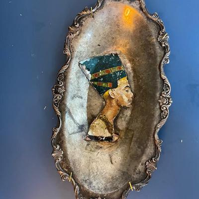 Vintage Decorative Tray with Nefertiti Profile