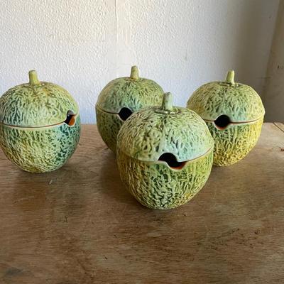 Porcelain Melon-Shaped Lidded Containers