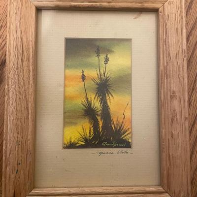 Desert Sunset Art Print with Wooden Frame
