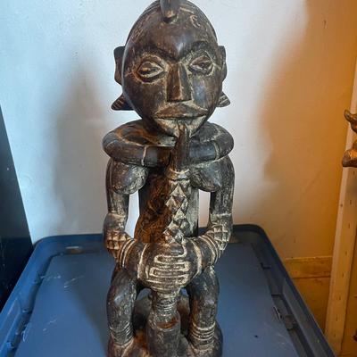 Carved Wooden African-Inspired Statue