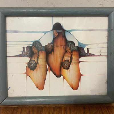 Framed Abstract Native American-Inspired Artwork