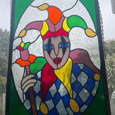 Stained Glass Panel Depicting a Jester