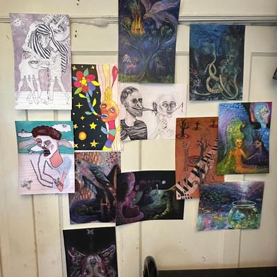 Lot of 12 Original Acrylic Works by Abbeth Russell