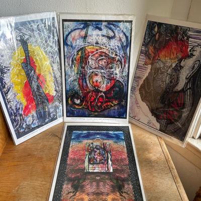 4 Abstract Art Prints, Limited Editions