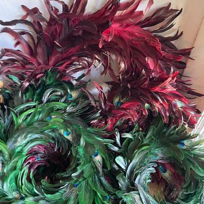 Feather Wreaths With Peacock Embellishment