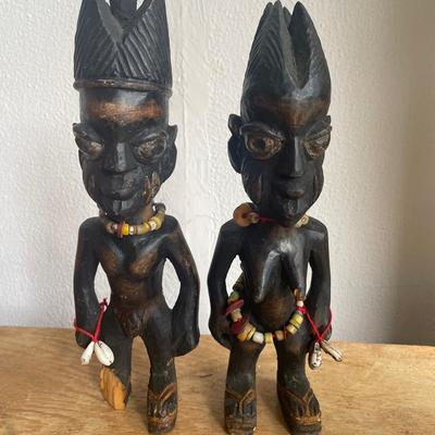 African-Inspired Wooden Mask and Figurines