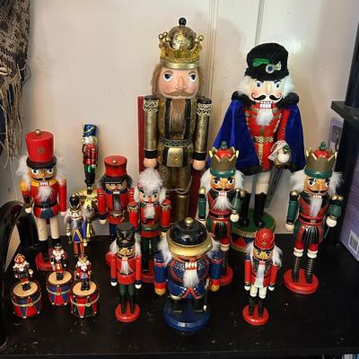 Lot of Traditional Wooden Nutcrackers – Assorted Sizes & Holiday Styles