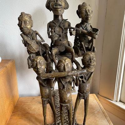 Brass Tribal Figurine Group Sculpture