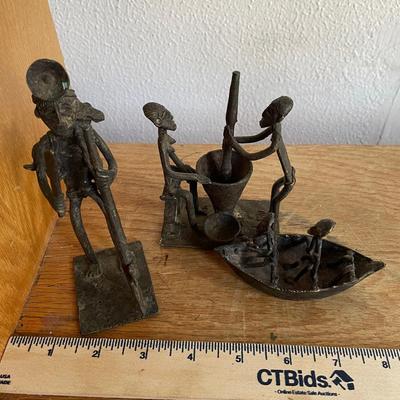 Three Tribal Style Bronze Figurines