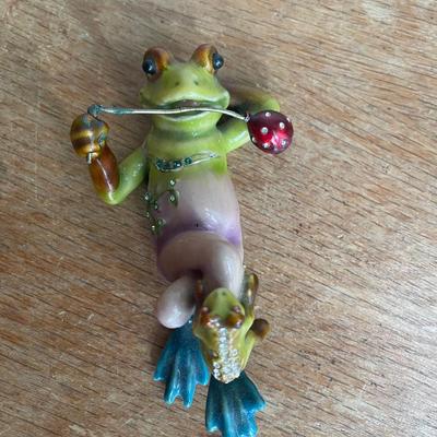 Enameled Frog Figurine with Hinged Design