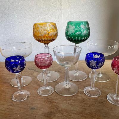 Cut Glass Stemware in Vibrant Colors