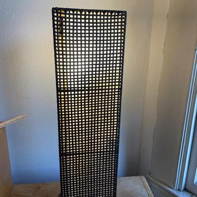 Rectangular Woven Rattan Floor Lamp