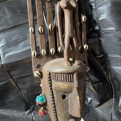 Bambara (Bamana) Crest Mask with Figure – Mali