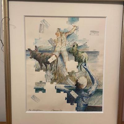 Framed Artwork Signed Paterson, 1975