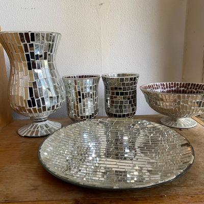 Mosaic Mirrored Decorative Glass Pieces