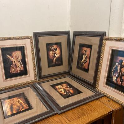Six Framed Mythological-Themed Prints