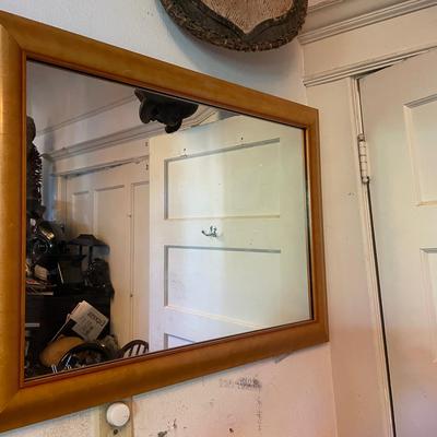 Rectangular Wall Mirror with Wooden Frame