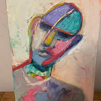 Abstract Expressionist Portrait Oil Painting on Canvas