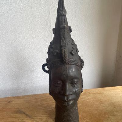 Bronze Ife-Style Yoruba Head Sculpture
