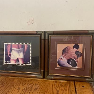 Two Signed Jim Leff Prints in Wooden Frames