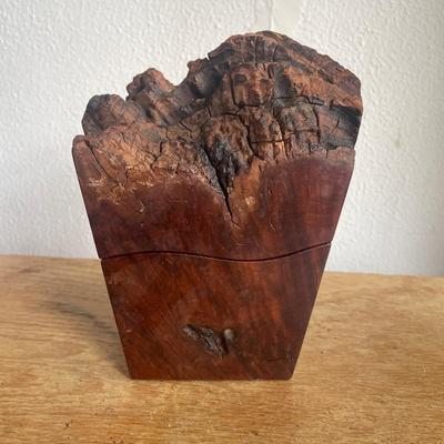Handcrafted Burl Wood Box with Natural Edges