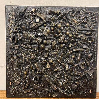 Abstract Mixed Media Art on Textured Canvas