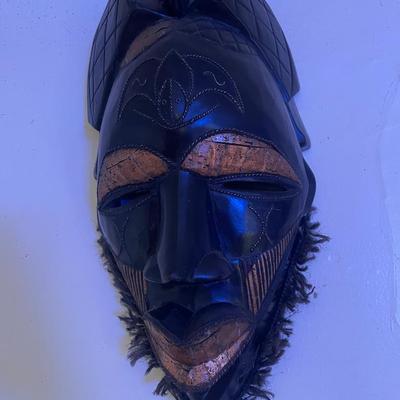 Hand-Carved Wooden African Tribal Mask