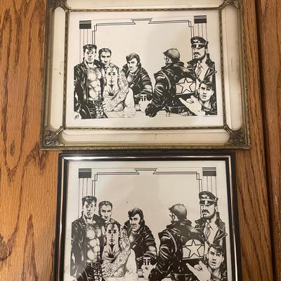 Framed Drawings by Rex, 1978, Set of Two