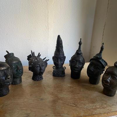 African Bronze-Style Sculpted Busts