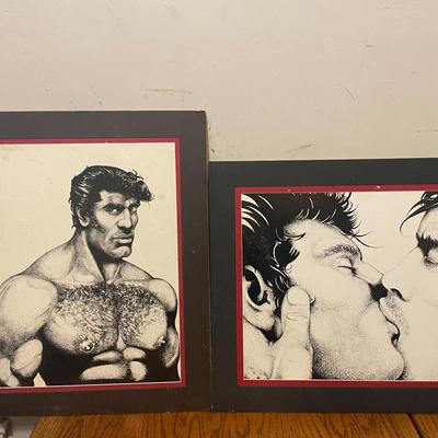 Two Black-and-White Artwork Prints