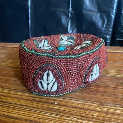 Beaded Cowrie Shell Decorative Hat
