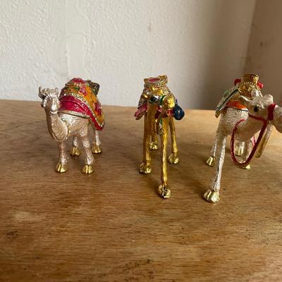 Three Decorative Camel Trinket Boxes