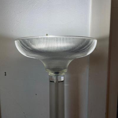 Frosted Glass and Acrylic Floor Lamp with Textured Shade
