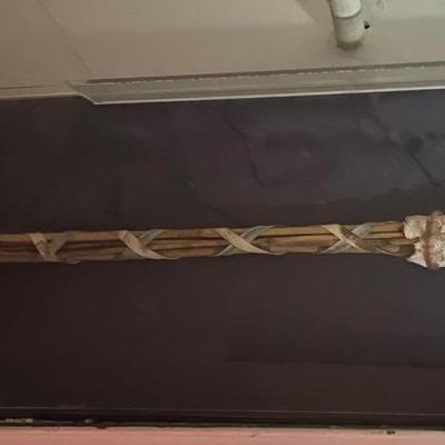 Framed Tribal Spear with Ornamental Details