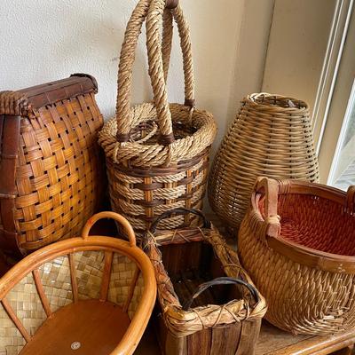 Six Assorted Woven Baskets