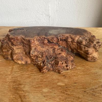 Mountain Black Burl Wood Trinket Box With Natural Edges