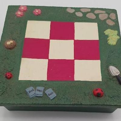 Charming Forest Themed Tic-Tac-Toe Board with Bird House & Watering Can Pieces