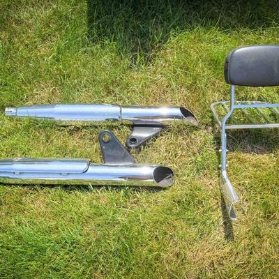 2002-2006 Triumph America Motorcycle Sissy Bar & Slip On Mufflers