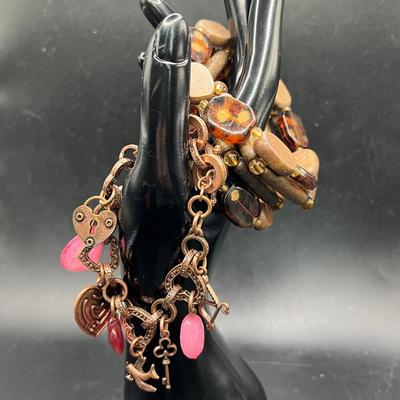 (5) Brown Tone Bracelets