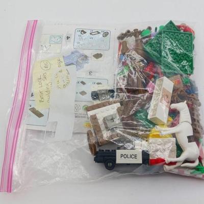 (4) Best-Lock Building Sets: Horse + Carriage, Horse + Hurdle, Farm, Police Car