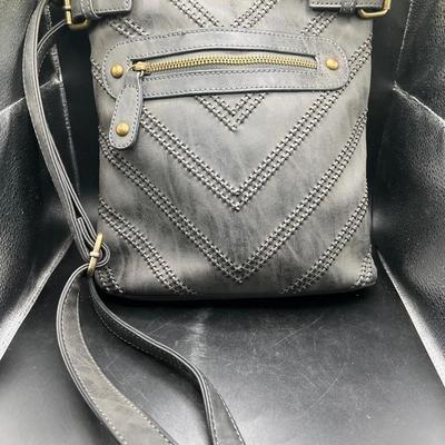Black Rivet Leather Purse with Impeccable Details