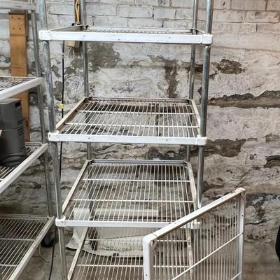 74” Five Tier Rolling Metal Storage Shelf