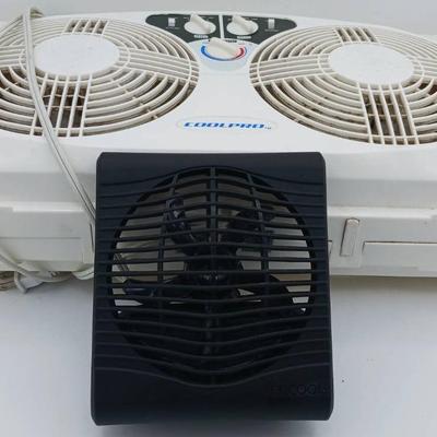 Large White COOLPRO Fan & Small Black O2COOL Fan