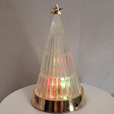 Vintage Avon Lighted Crystal Holiday Tree with Original Box – 7" Tall
