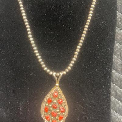 Red Coral In Sterling Silver 