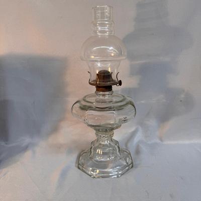 Vintage Clear Glass Oil Lamp 