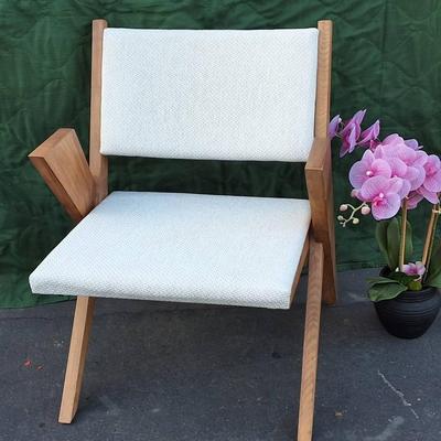 Vesta Clement White Linen Dining Chair