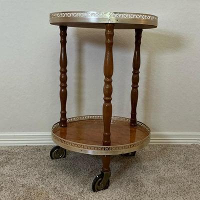 Vintage Round Serving Cart 