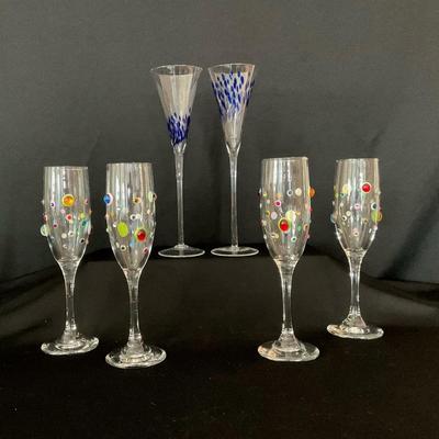Colorful Champagne Glasses